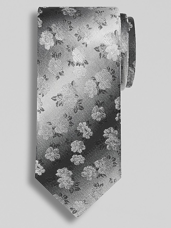 Awearness Kenneth Cole Men's Narrow Floral Tie , Black