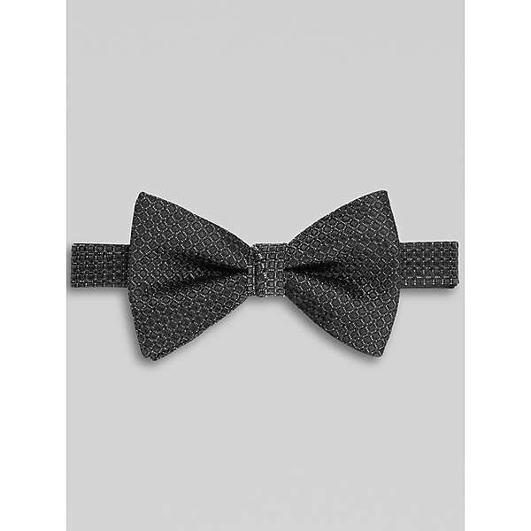 Calvin Klein Men's Metallic Check Big Bow Tie Black - Size: One Size