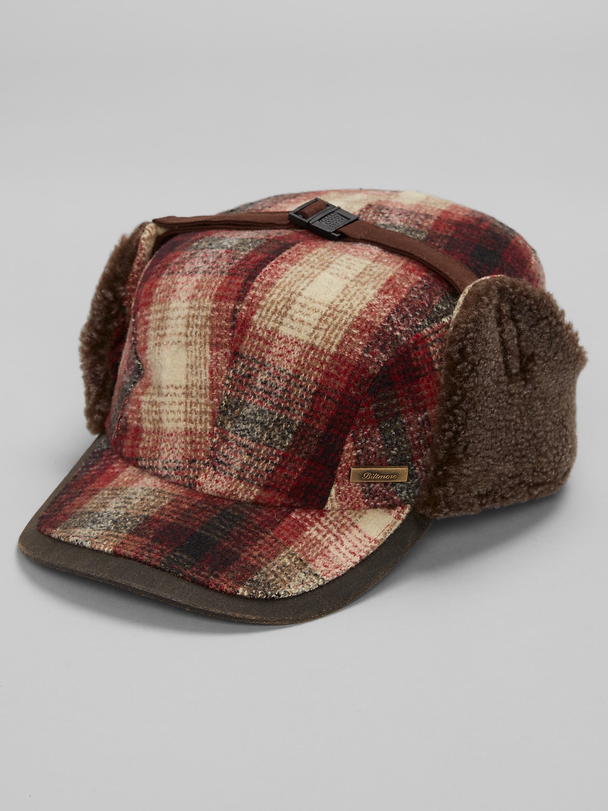 Gucci Red Tartan Plaid Pom-Pom Earflap Cap Baseball Hat Limited Edition Pegasus Tartan Plaid Cap in Red and Blue main image 2