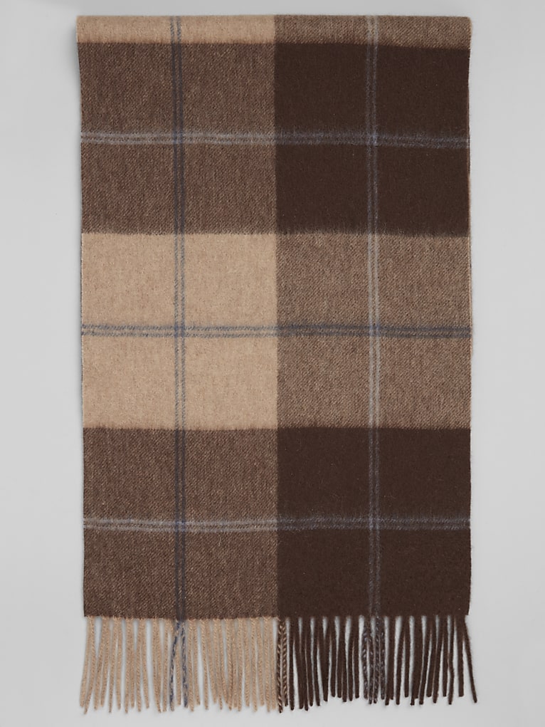 Joseph Abboud Ombre Windowpane Plaid Cashmere Scarf