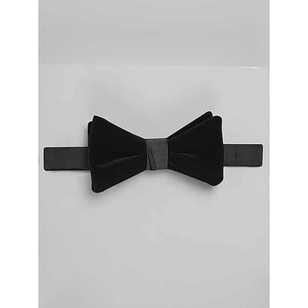 Pronto Uomo Men's Pre-Tied Velvet Bow Tie Black - Size: One Size - Only Available at Men's Wearhouse