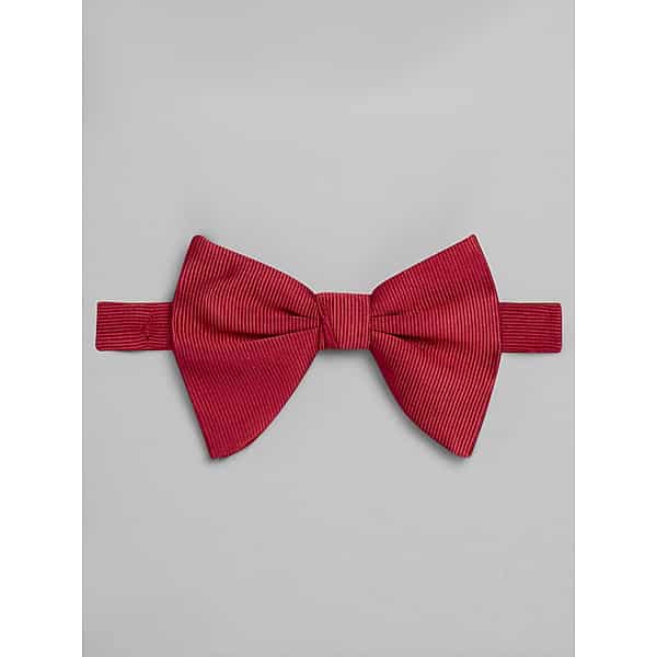 Pronto Uomo Teardrop Pre-Tied Bow Tie in Red – Adjustable One Size Silk-Blend Men’s Formal Bowtie for Suits and Tuxedos
