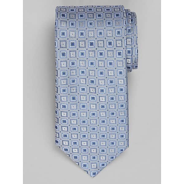 Joseph Abboud Men's Geometric Extra Long Tie Silver - Size: XLONG TMW8BGB80125