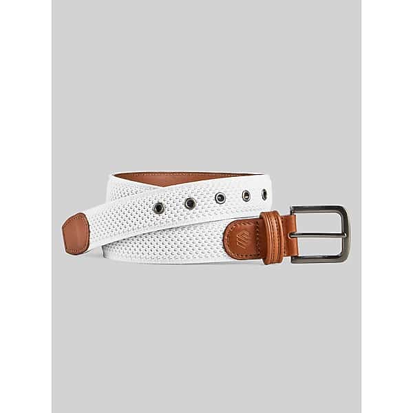 Johnston & Murphy Men's Amherst Engineered Knit Belt Cream - Size: 38 Waist