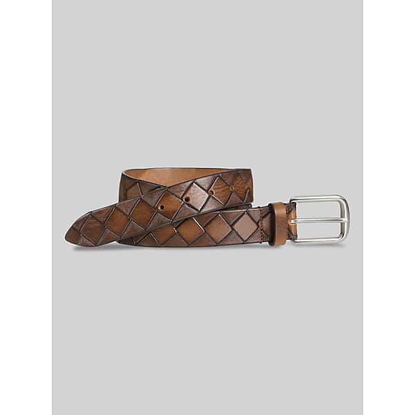 Johnston & Murphy Men's Basketweave Belt Tan - Size: 38 Waist