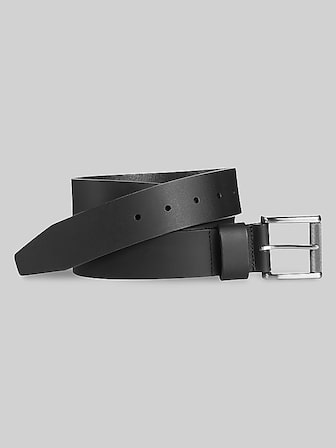 Johnston & Murphy Men's Smooth Basic Belt – Genuine Leather Dress Belt, 1 Inch Width, Black