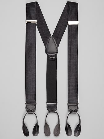 Dockers Men's Solid Suspenders, Black, Extended Size in