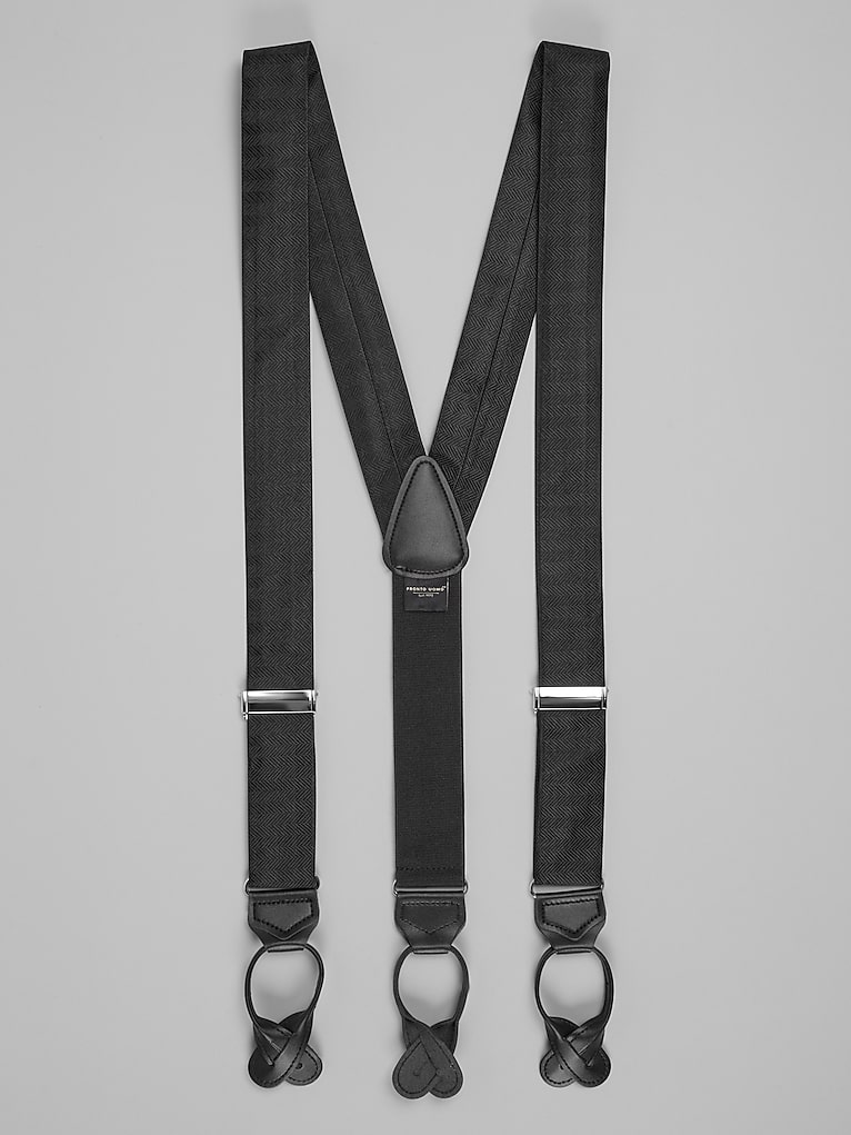 Pronto Uomo Big & Tall Chevron Stripe Silk Braces