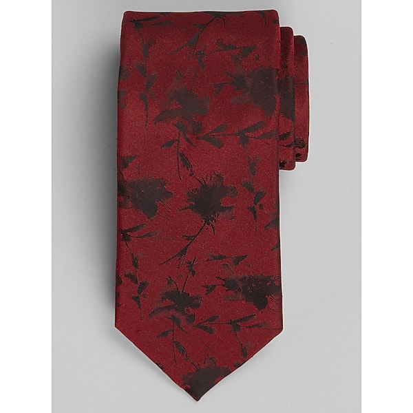Awearness Kenneth Cole Men's Photosynthesis Floral Tie Burgundy - Size: One Size