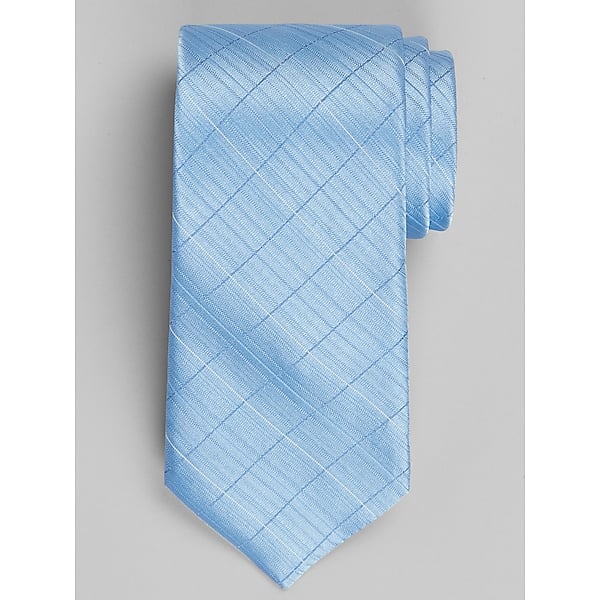 Awearness Kenneth Cole Men's Particular Plaid Tie Light Blue - Size: One Size