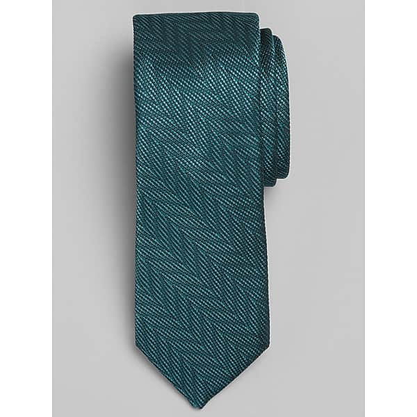 Egara Men's Narrow Modern Chevron Tie Green - Size: One Size