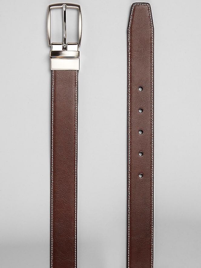 Joseph Abboud Feather Edge Reversible Leather Belt