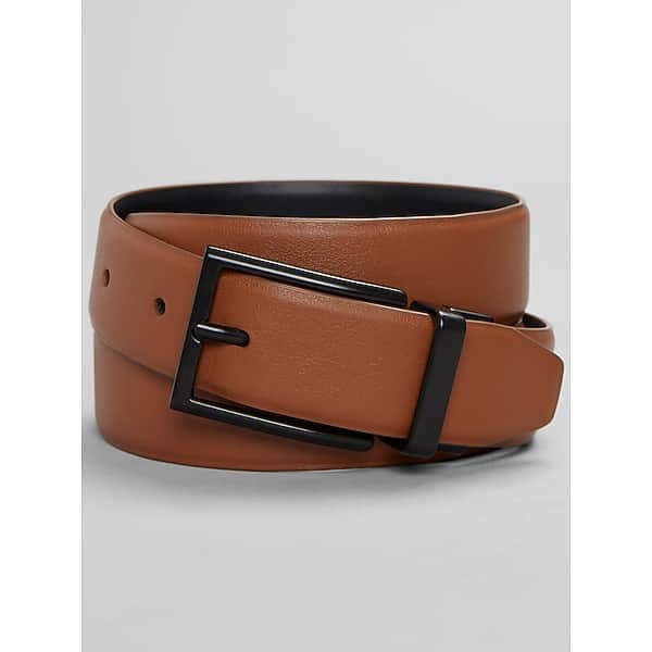 Awearness Kenneth Cole Men's Feather Edge Reversible Stretch Leather Belt Brown - Size: Small