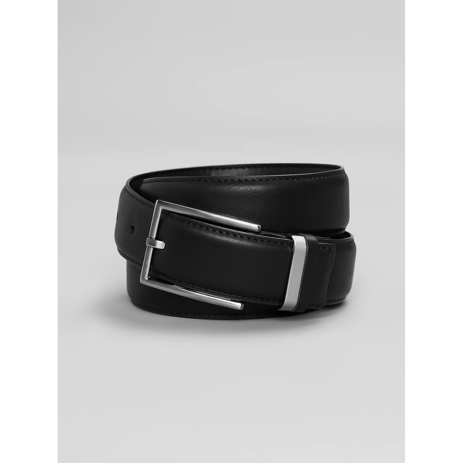 Awearness Kenneth Cole Feather Edge Stitched Stretch Belt in Black – Men’s Premium Leather Dress Belt, Medium Size