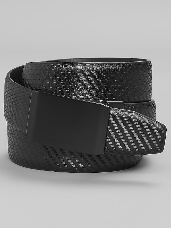 Awearness Kenneth Cole Compression Plaque Leather Belt