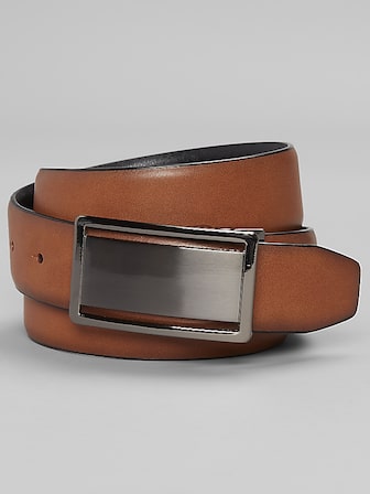 Feather Edged Laser Detail Leather Belt