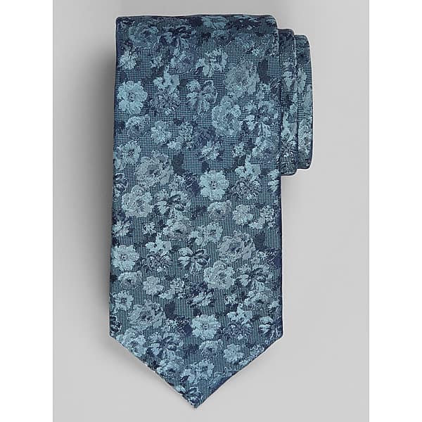 Calvin Klein Men's Floral Tie Aqua - Size: One Size