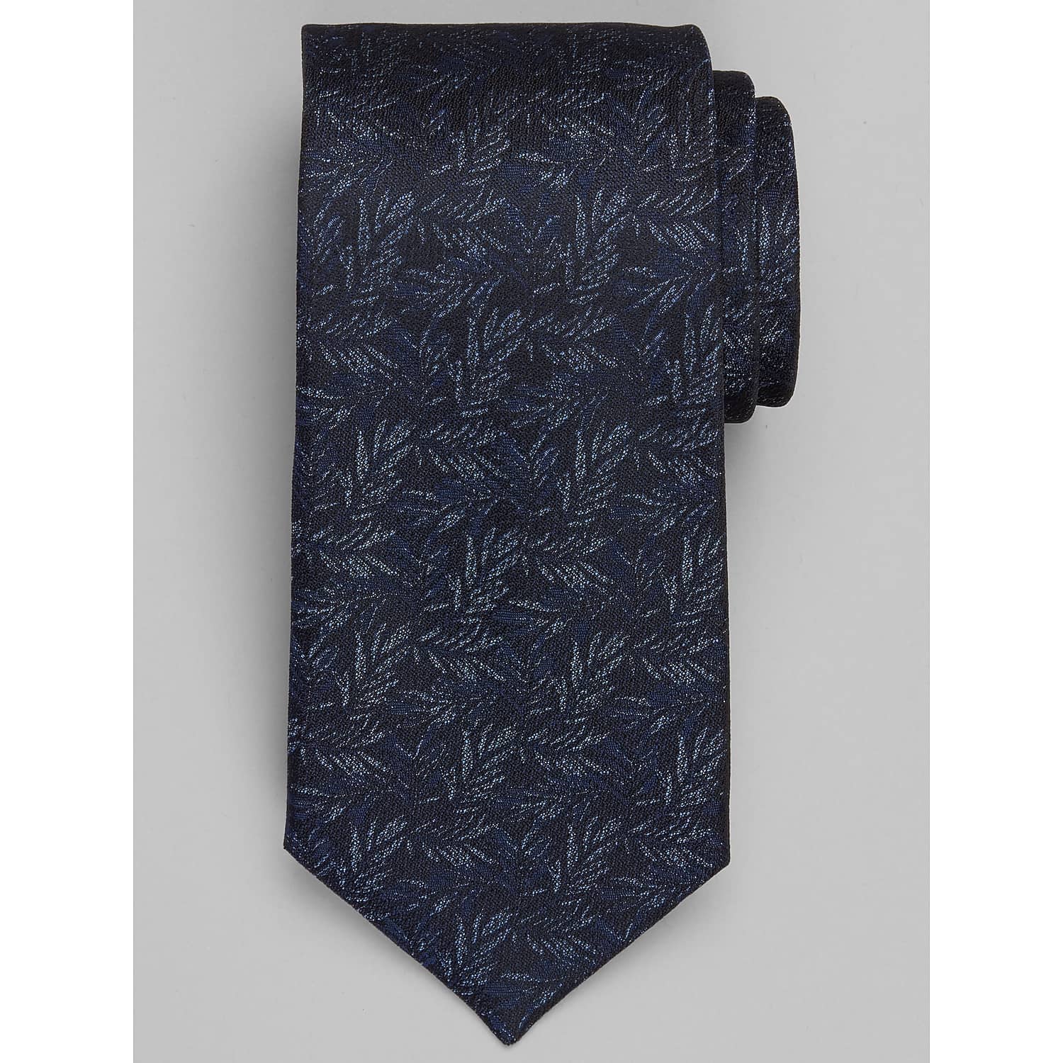 Calvin Klein Navy and Blue Floral Silk-Blend Tie – Classic Men’s Dress Tie for Suits, Weddings, Prom and Formal Events