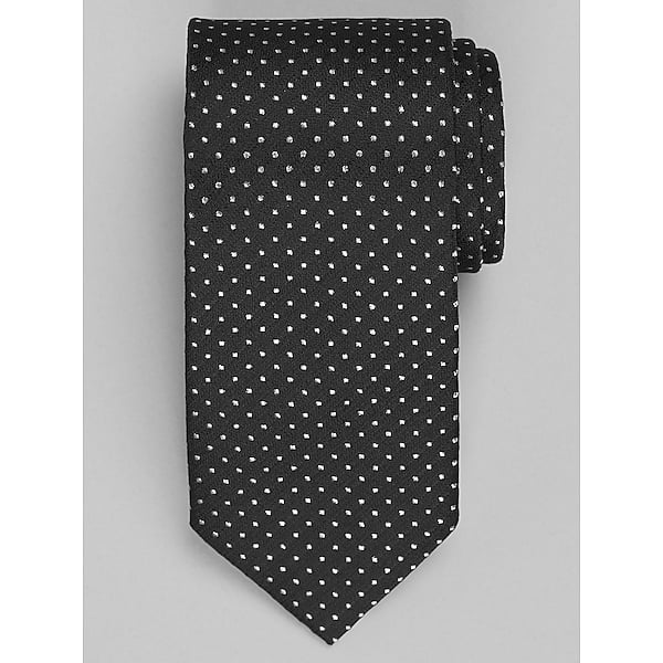 Pronto Uomo Men's Narrow Metallic Pin Dot Tie Black - Size: One Size - Only Available at Men's Wearhouse TMW8BNL80002
