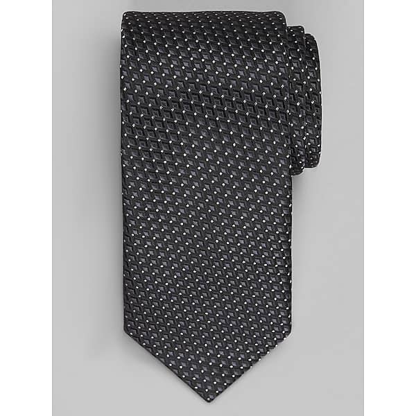 Pronto Uomo Men's Narrow Metallic Dot Tie Black - Size: One Size - Only Available at Men's Wearhouse TMW8BNM80002