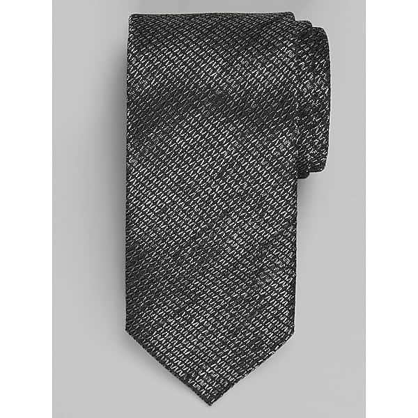 Pronto Uomo Men's Narrow Bias Stripe Textured Tie Black - Size: One Size - Only Available at Men's Wearhouse TMW8BNN80002