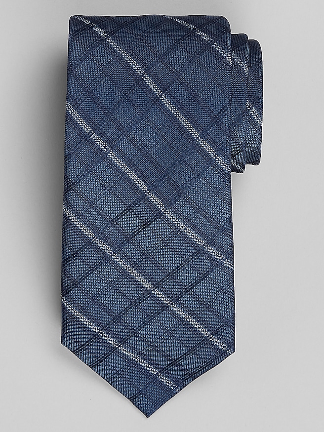 Calvin Klein Men's Plaid Tie , Navy / Blue
