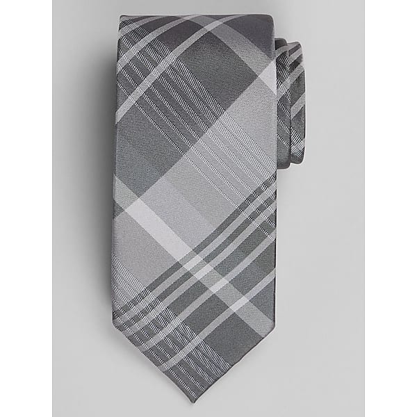 Calvin Klein Men's Narrow Plaid Tie Black/Charcoal - Size: One Size