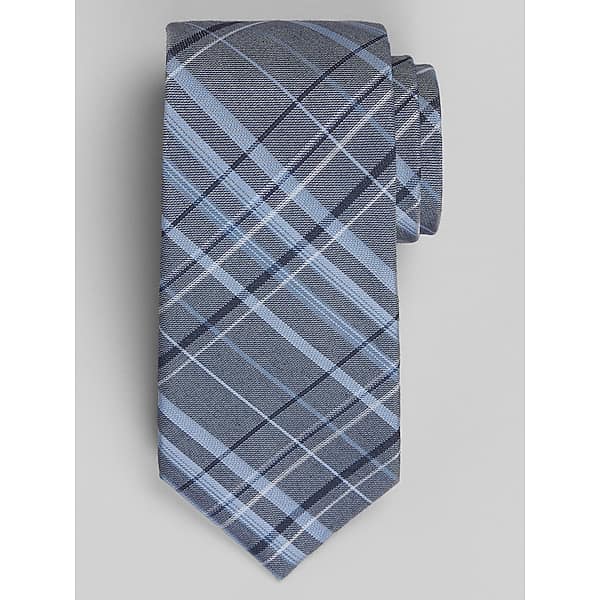 Calvin Klein Men's Plaid Tie Navy - Size: One Size