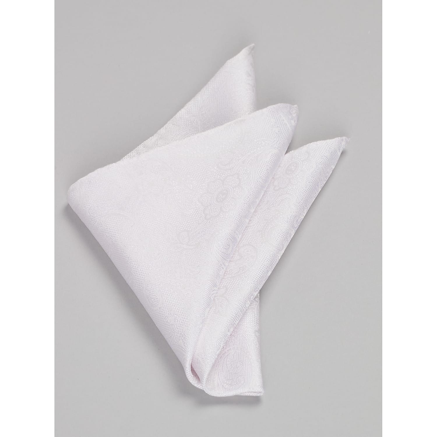 Pronto Uomo White Paisley Silk Pocket Square – Men’s One Size Handkerchief for Suits, Tuxedos and Dress Shirts