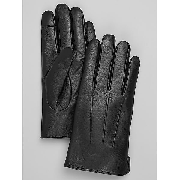 Joseph Abboud Men's Leather Touchscreen Gloves Black - Size: XL