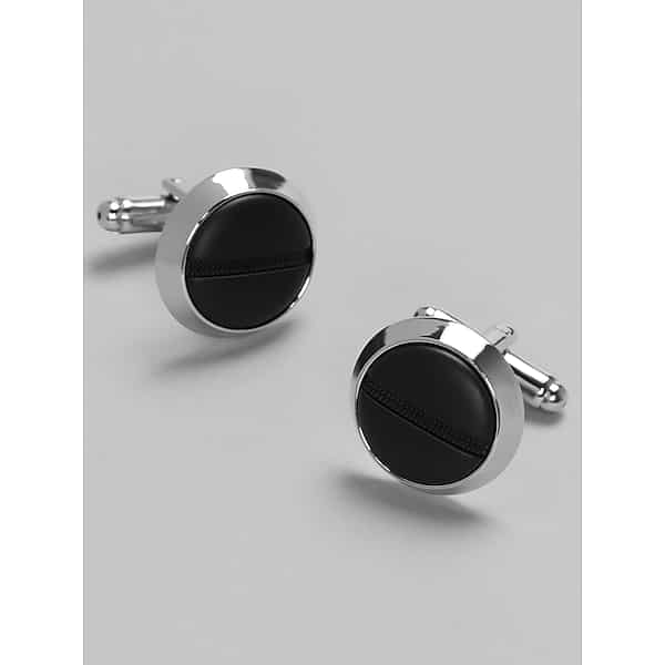 Pronto Uomo Men's Divided Round Cufflinks Silver - Size: One Size - Only Available at Men's Wearhouse TMW8BR780025