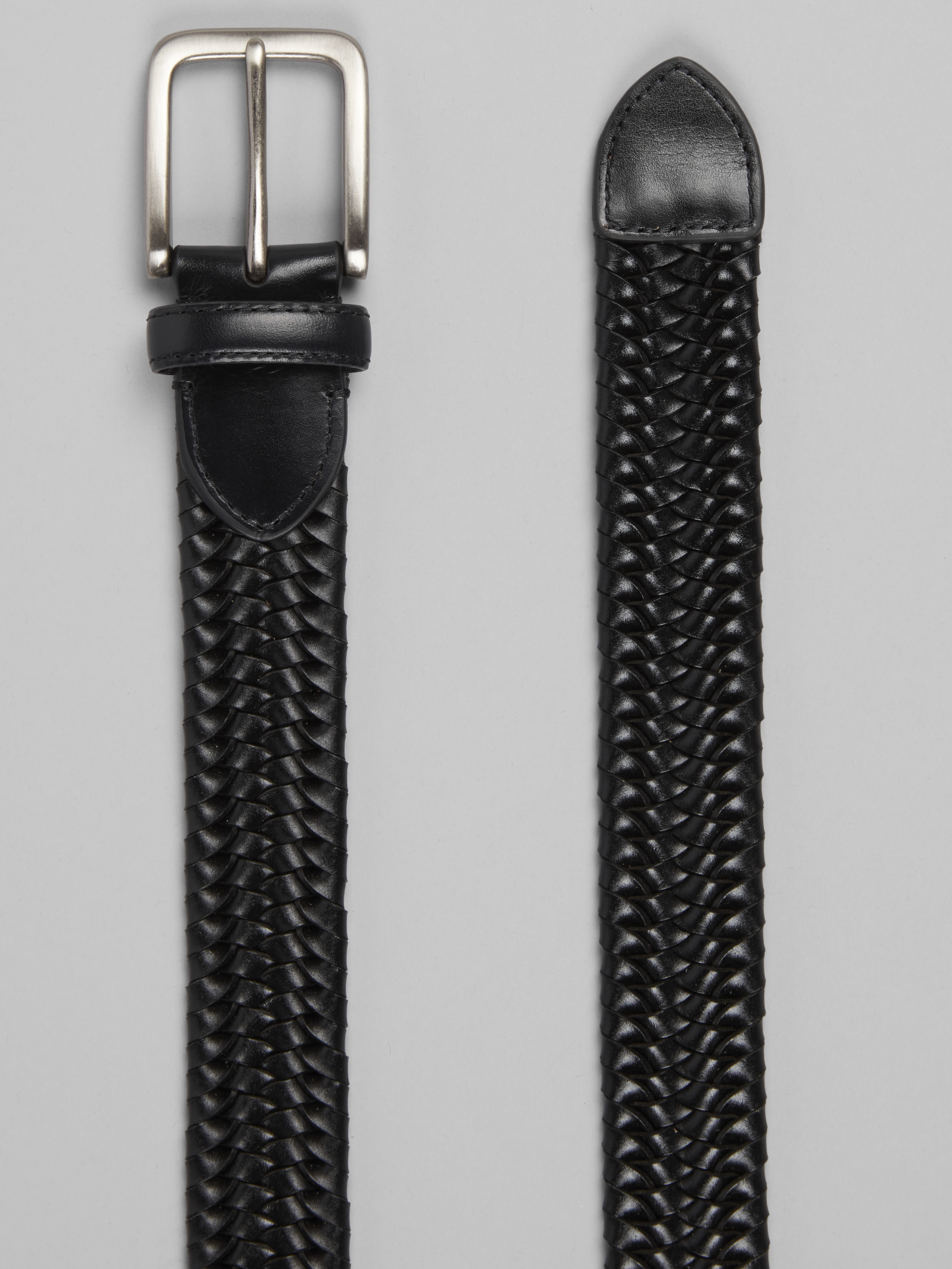 Stretch Leather Braided Belt