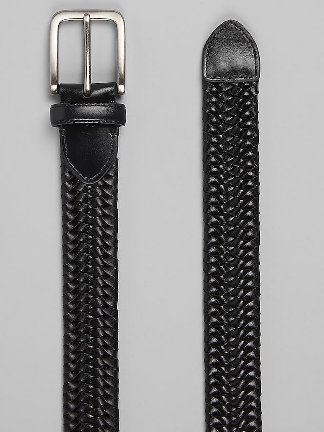 Joseph Abboud Stretch Leather Braided Belt
