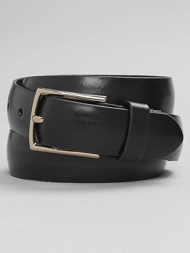Joseph Abboud Domed Burnished Slim Leather Belt