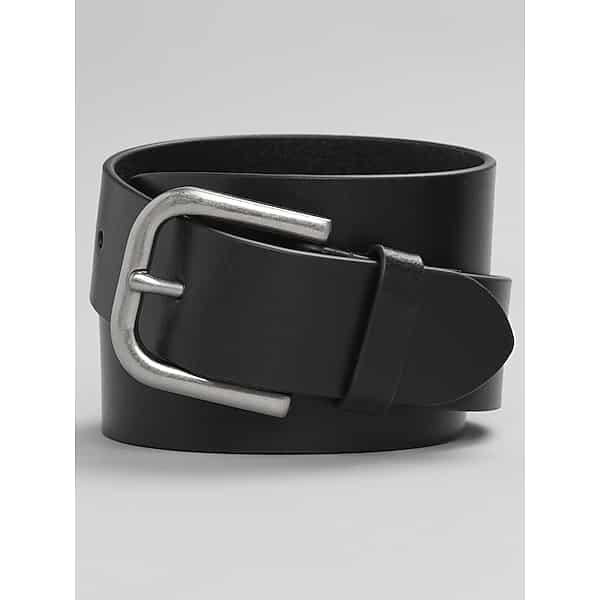 Joseph Abboud Men's Raw Edge Leather Jean Belt Black - Size: 34 Waist
