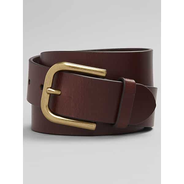 Joseph Abboud Men's Raw Edge Leather Jean Belt Brown - Size: 36 Waist