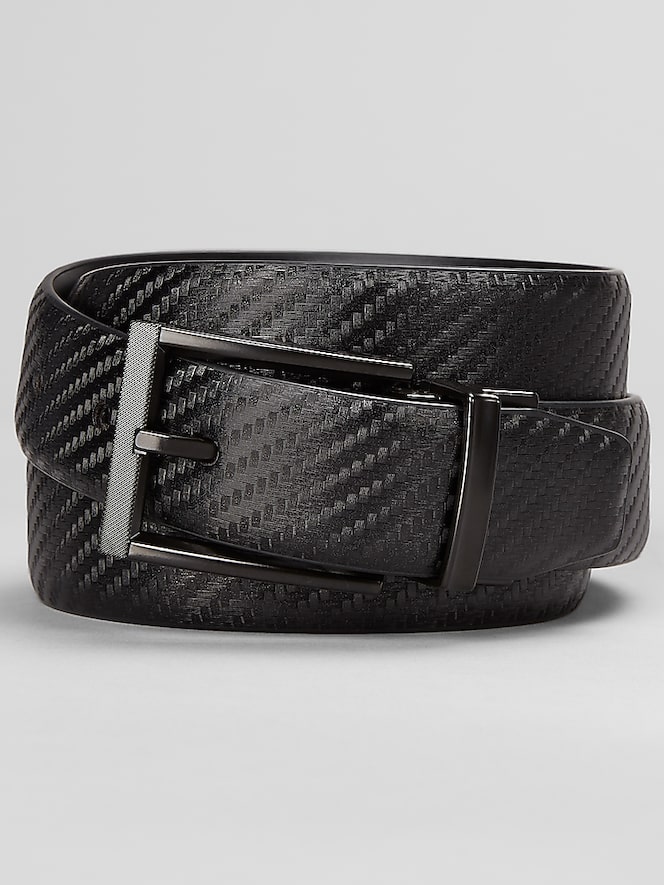 Awearness Kenneth Cole Feather Edge Reverible Textured Buckle Belt