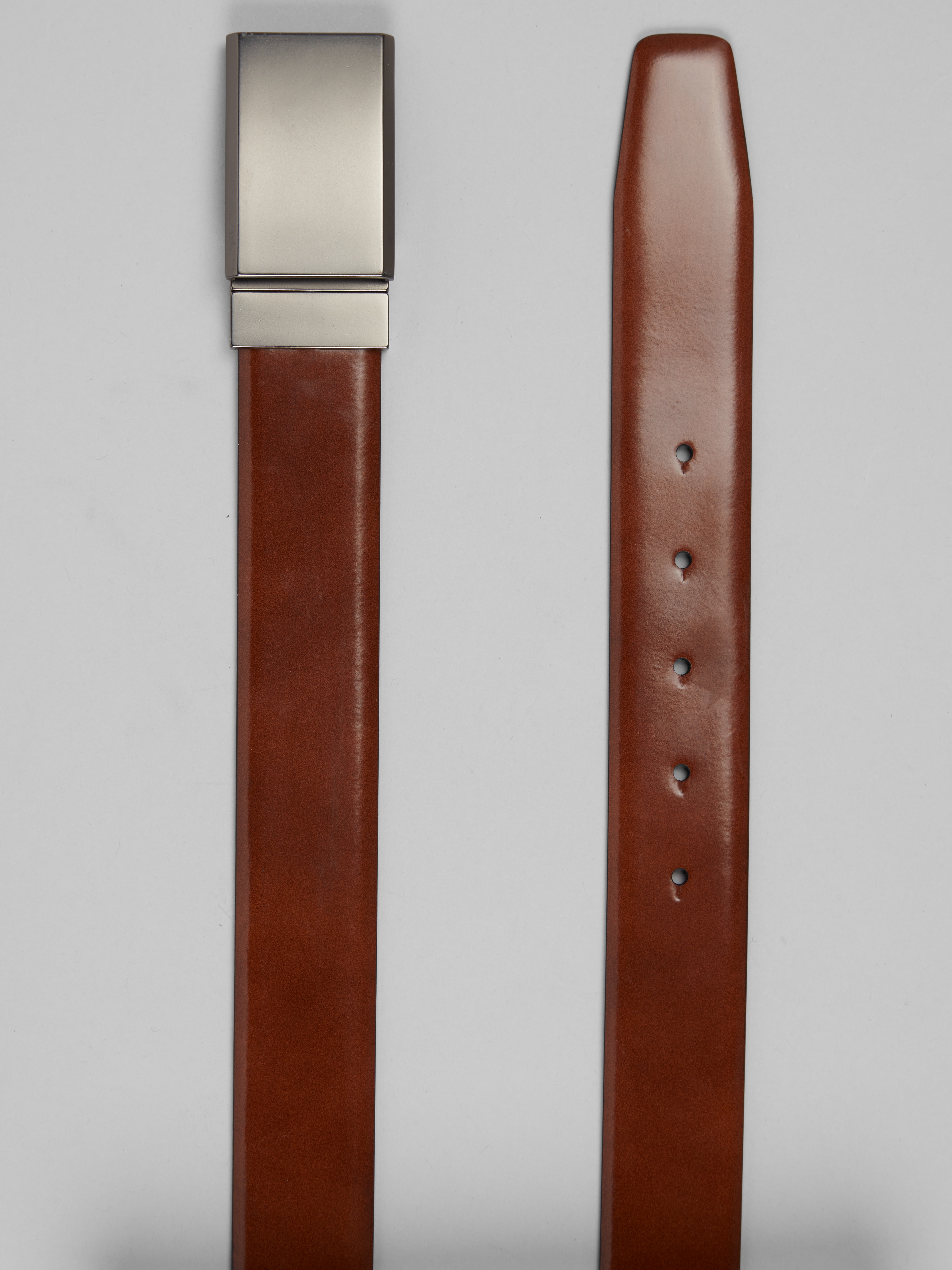 Marbleized Brushed Nickel Plaque Reversible Belt