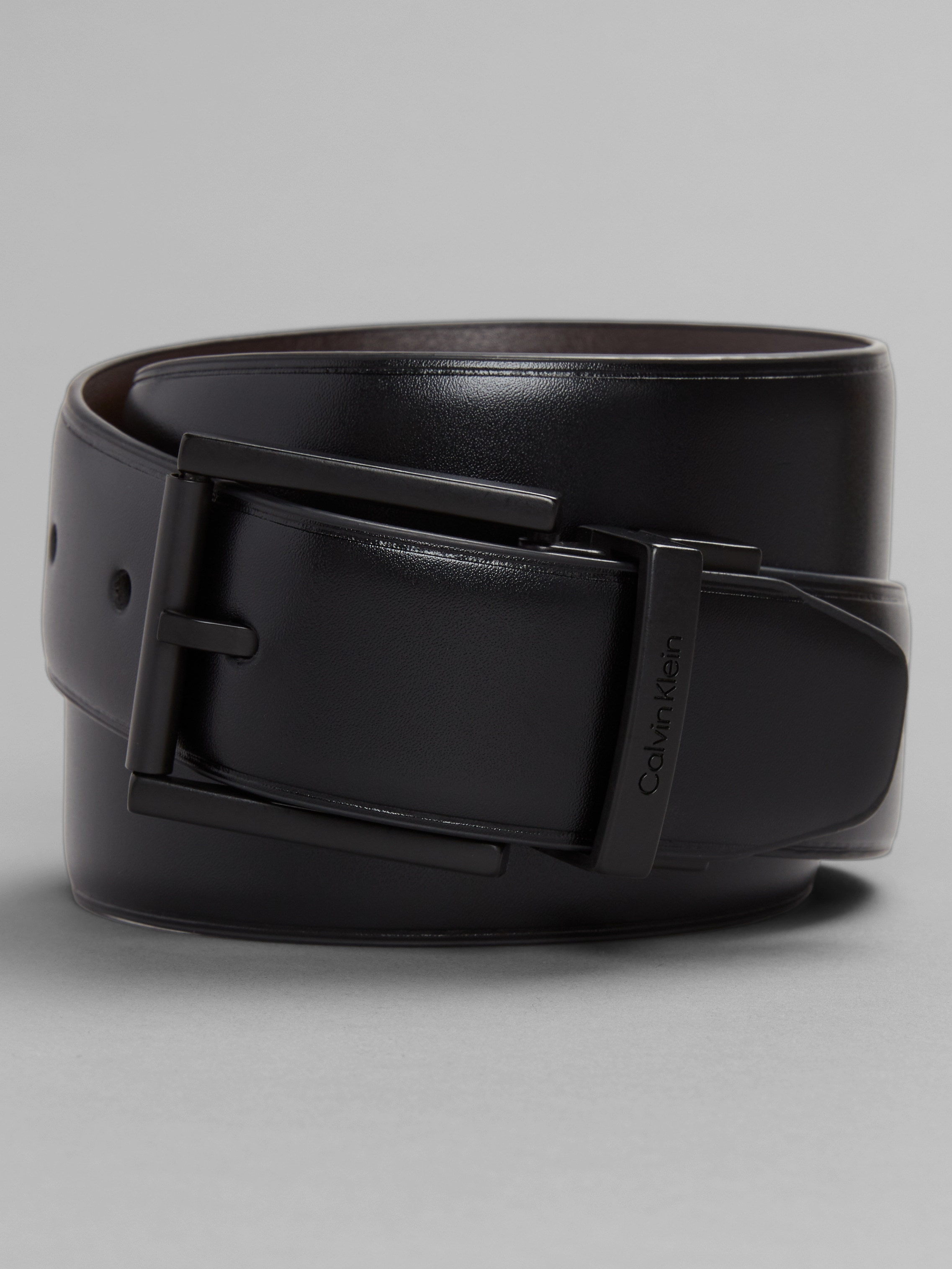 Calvin Klein Reversible Feather Edge Leather Belt In Multi