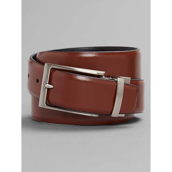 Calvin Klein Men's Reversible Leather Belt Cognac/Black - Size: Medium
