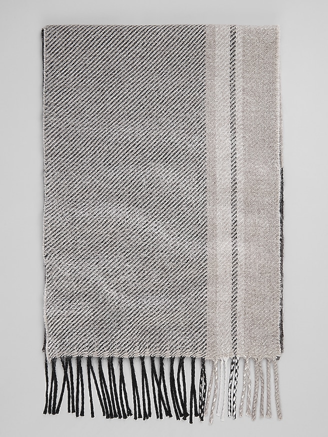 Joseph Abboud Oversized Plaid Scarf Black