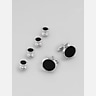 Pronto Uomo Round Spike Edged Cufflink and Stud Set