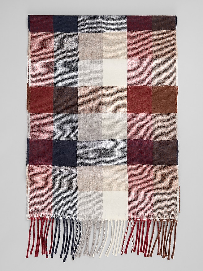 Joseph Abboud Plaid Scarf Navy/Burgundy