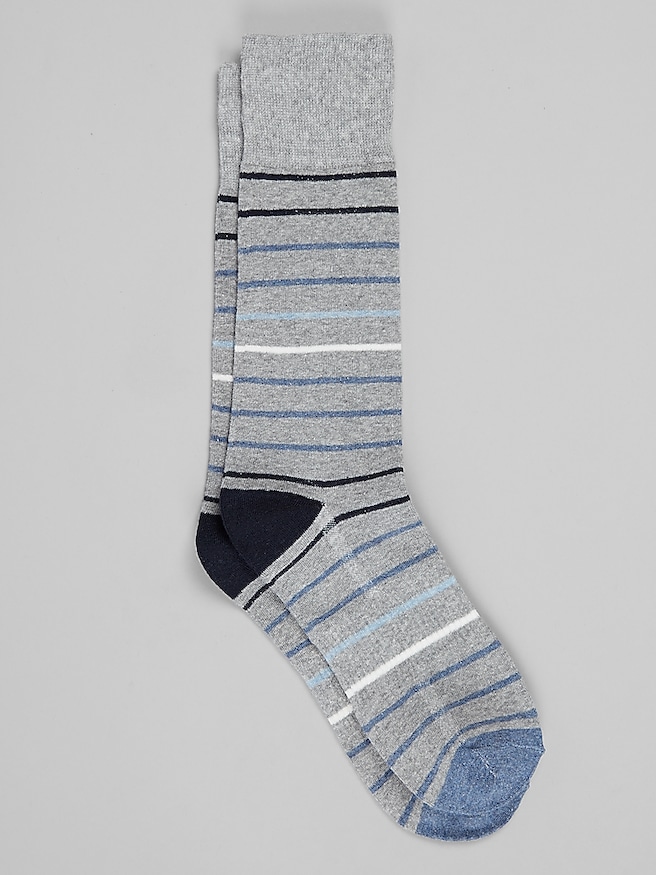 Awearness Kenneth Cole Men's CHILLFLEX Stripe Ombre Socks , Medium Heather Gray