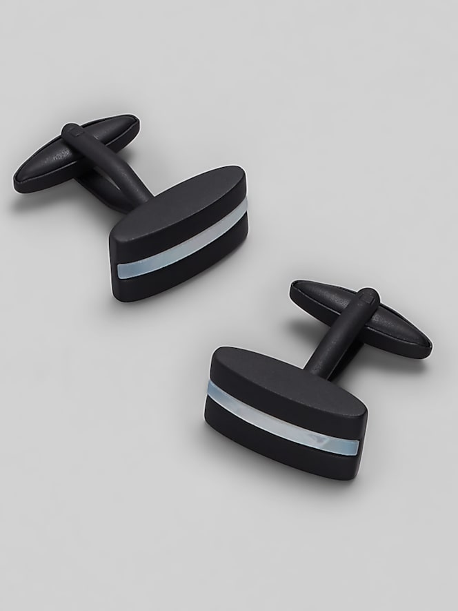 Pronto Uomo Stripe Rectangular Cufflinks