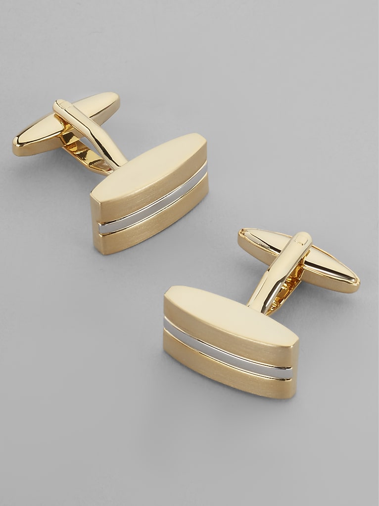 Pronto Uomo Rectangular Stripe Cufflinks