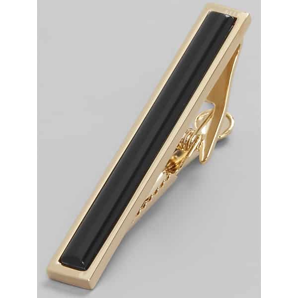 Pronto Uomo Men's Onyx Tie Bar Gold - Size: One Size - Only Available at Men's Wearhouse