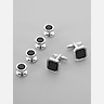 Pronto Uomo Onyx Octagon Cufflink and Stud Set