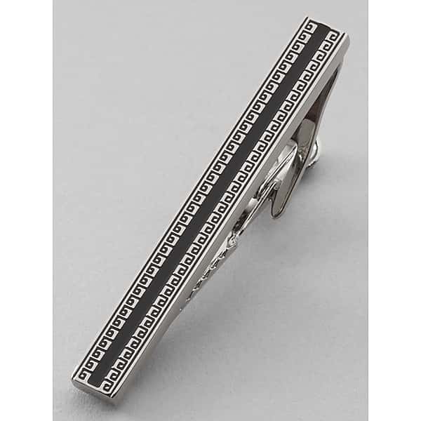 Pronto Uomo Men's Patterned Tie Bar Silver - Size: One Size - Only Available at Men's Wearhouse