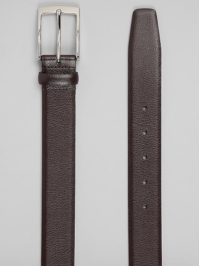 Joseph Abboud Feather Edge Pebbled Leather Belt